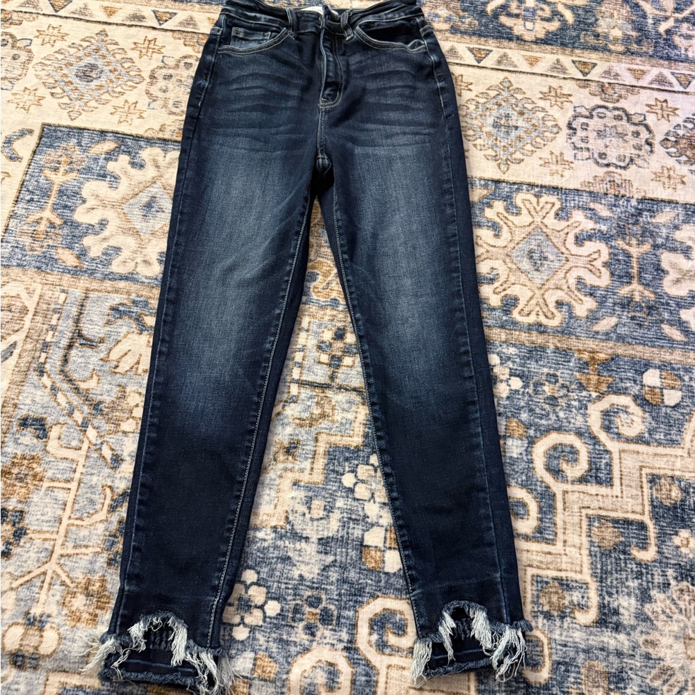 Kancan Dark Blue Distressed Women's Jeans